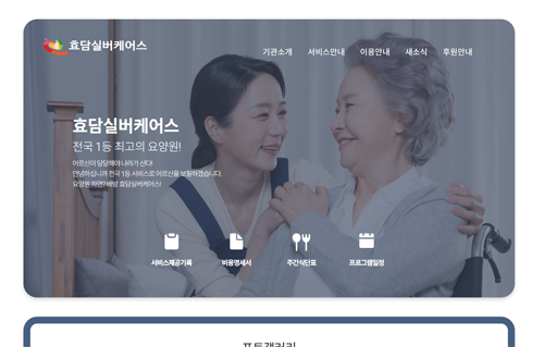 기관 홈페이지 제작 서비스 현황 이미지